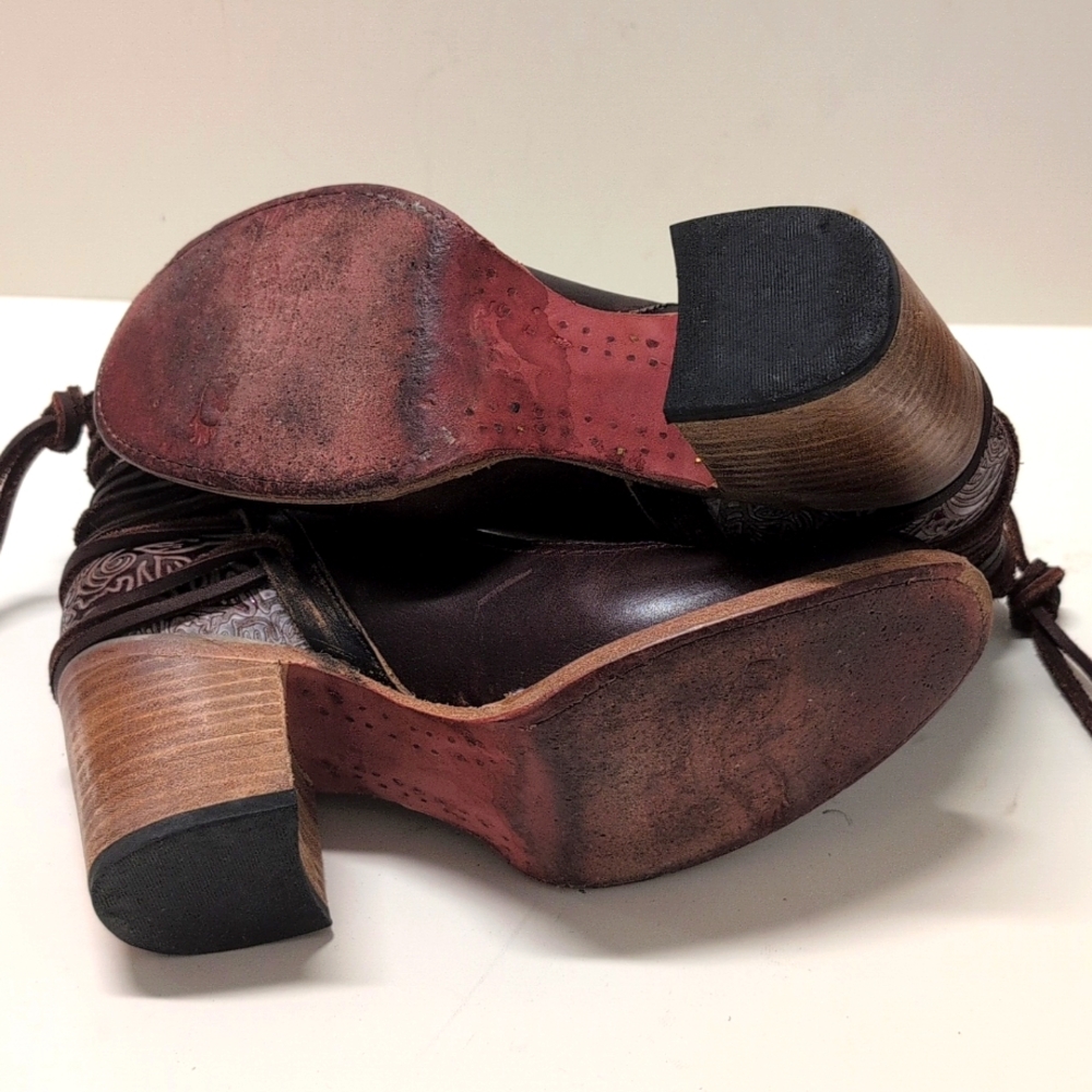 Freebird by Steven Burgundy and Tan Heeled Boots - Picture 7 of 12